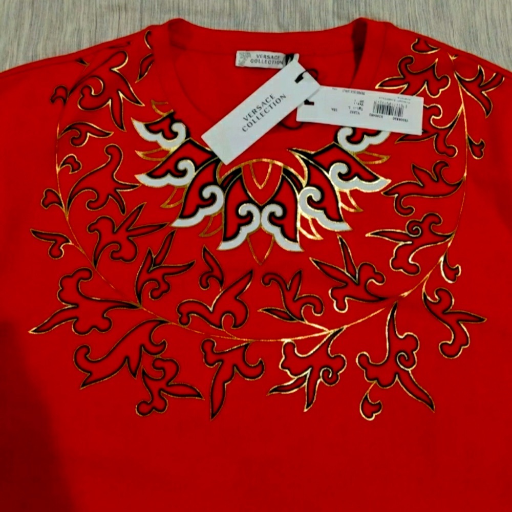 Versace Collection Foil-Print Graphic T-Shirt - Picture 2 of 6